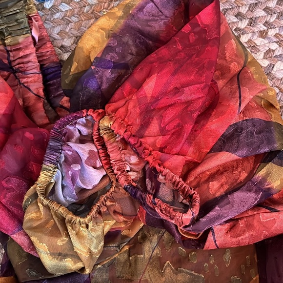 Hutch Printed Twist-Front Puff-Sleeve Ruffle-Hem Dress Size XS NWT - Picture 14 of 14